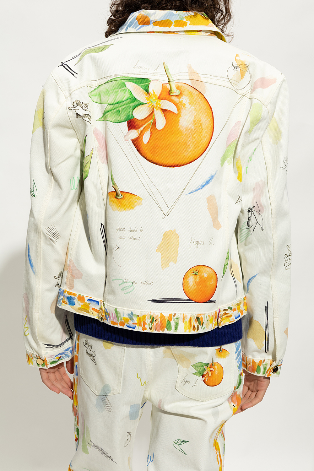 Cream Patterned denim jacket alexander Casablanca